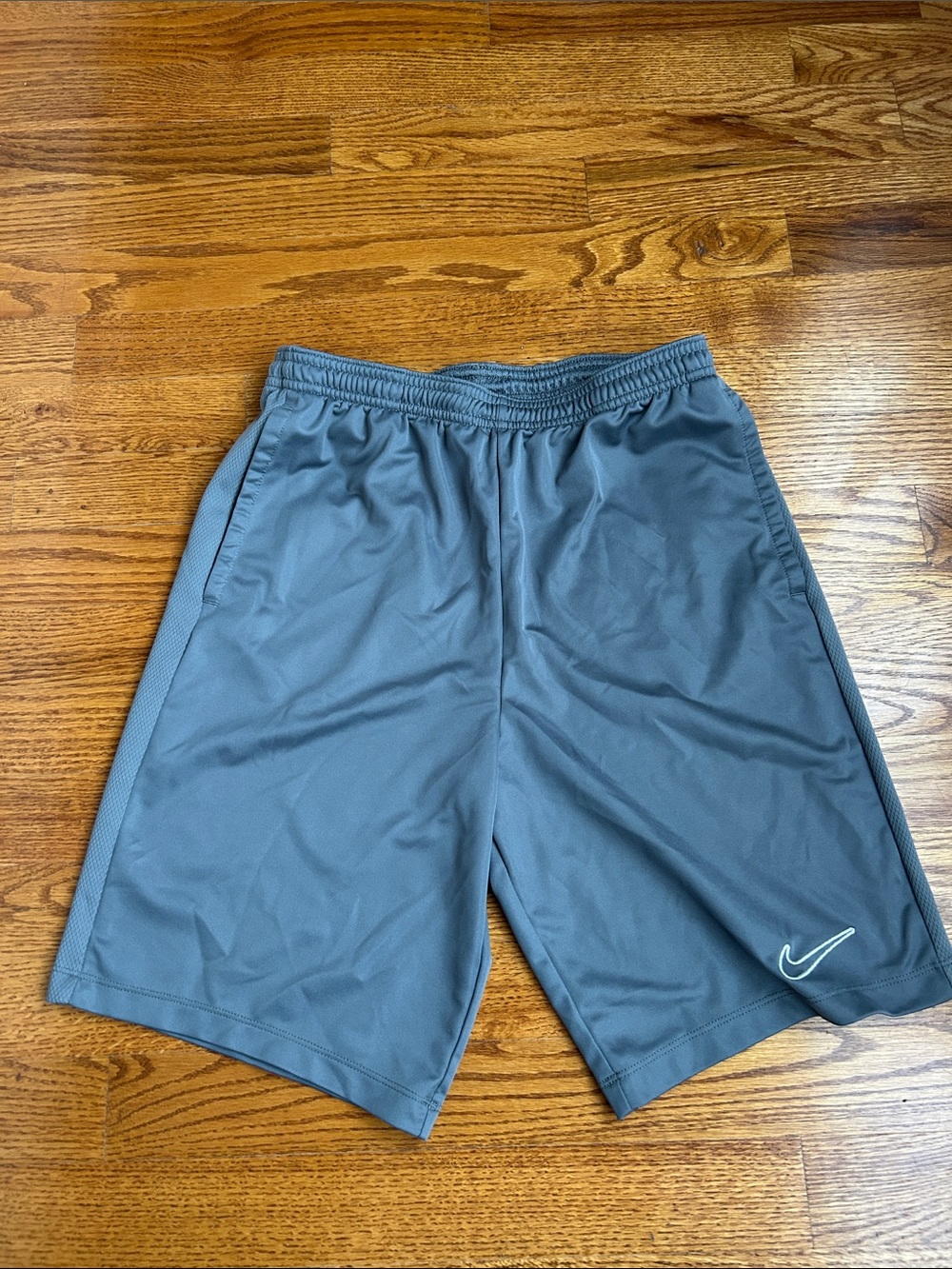 Nike Boy’s Gray Athletic Shorts with Swoosh Logo XL